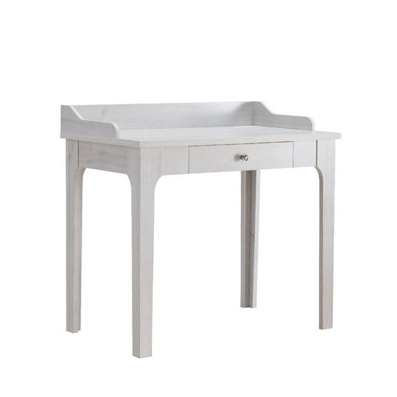 36 Inch Ethan 1 Drawer Desk with Power and Dual USB Outlet, Oak White