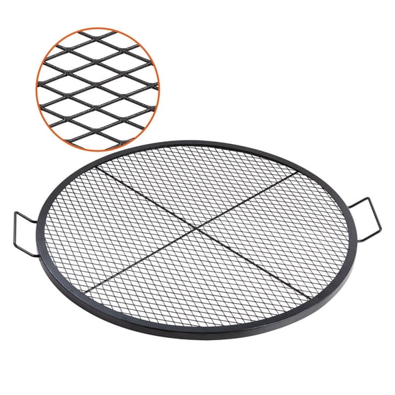 36 Inch Fire Pit Grill Grate, Heavy Duty Steel Cooking Grate with Handles, Portable BBQ Grill Grid for Campfire, Outdoor Camping, Picnic, & Party  44 lbs Capacity