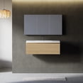 thumbnail image 1 of 36 Inch Floating Bathroom Vanity with Sink Combo, Wall Mounted Storage Cabinet with Soft Close Drawers and Glossy White Solid Surface Basin in Natural Oak Finish for Modern Small Bathrooms, 1 of 9