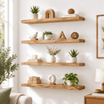 36 Inch Floating Shelves For Wall Rustic Light Wood Bedroom Set Of 4 ...