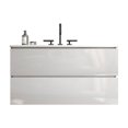 thumbnail image 1 of 36-Inch Floating Wall-Mount Bathroom Vanity with Ceramic Sink, Three Faucet Holes & Expanded Storage, Space-Saving Glossy White Design for Modern Small Bathrooms, 1 of 5