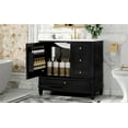 thumbnail image 1 of 36 Inch Freestanding Bathroom Vanity with Ceramic Sink, MDF and Solid Wood Construction, 3 Drawers and Cabinet with Shelves, Black Finish for Modern Bathrooms, 1 of 9