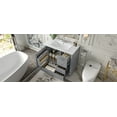 thumbnail image 1 of 36 Inch Freestanding Bathroom Vanity with Ceramic Sink Top, MDF and Solid Wood Construction, Gray Finish for Modern Bathrooms, 3 Drawers and Cabinet with Shelves, 4 Inch Faucet Hole, 1 of 9