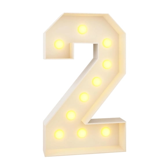 36 Inch Giant Light Up Marquee Numbers 0-9, Foldable Mosaic Balloon Frame with LED Bulbs, Large Cardboard Number Backdrop for Birthday Anniversary Party, C