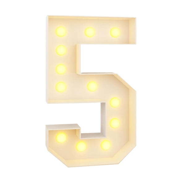 36 Inch Giant Light Up Marquee Numbers 0-9, Foldable Mosaic Balloon Frame with LED Bulbs, Large Cardboard Number Backdrop for Birthday Anniversary Party, F