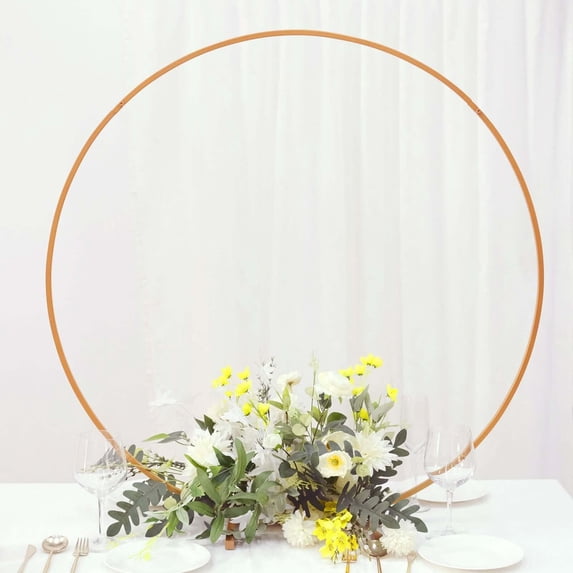 Construction Balloon Rch 36 Inch Gold Metal Round Hoop Wedding Centerpiece Self Standing Floral ...