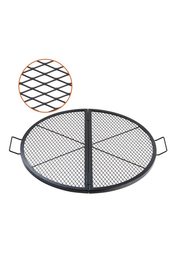 36 Inch Grill Grate Foldable Round Campfire BBQ Grill Heavy Duty Steel Cooking Grid with Handle for Camping Outdoor Party