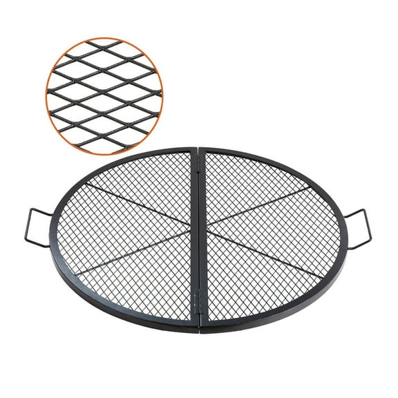 36 Inch Grill Grate Foldable Round Campfire BBQ Grill Heavy Duty Steel Cooking Grid with Handle
