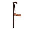 thumbnail image 1 of Handmade Wooden Walking Cane with Wrist Strap and Rubber Tip, Mobility Aid for Seniors, 1 of 12