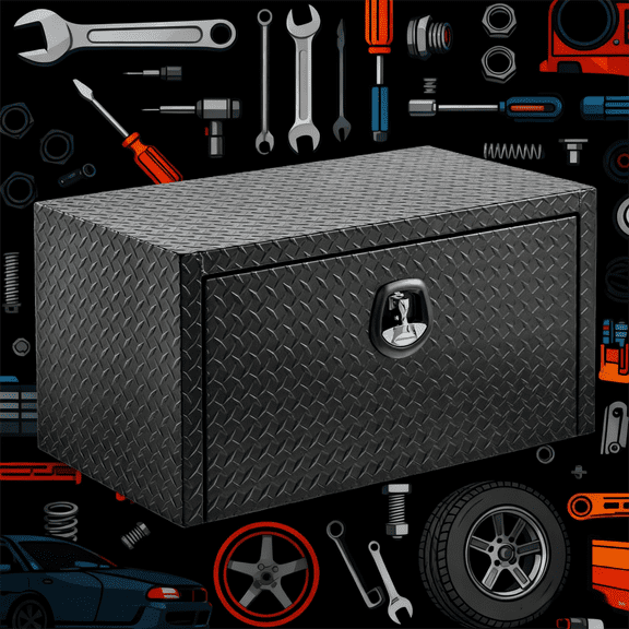 36 Inch Heavy Duty Aluminum Truck Tool Box - Waterproof, Whale-Tail Lock, Matte Black