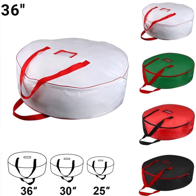 36-Inch Heavy-Duty Black Wreath Storage Bag, Tear-Resistant Holiday ...