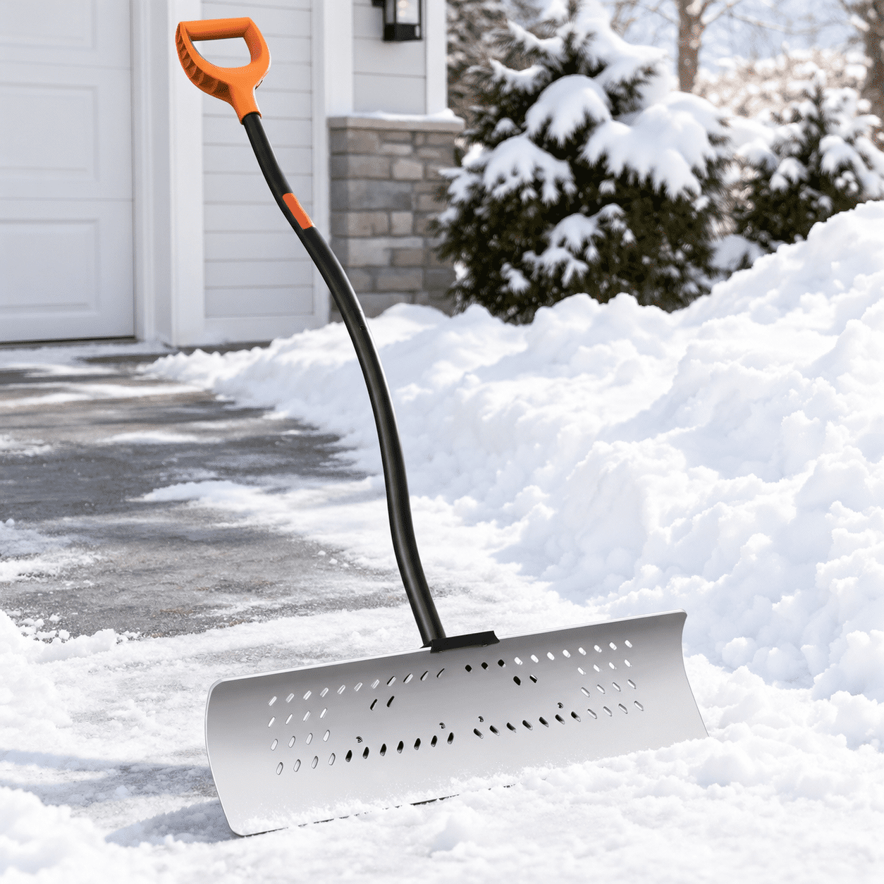 36 Inch Heavy Duty Snow Pusher, Extra Wide Shovel for Driveway Sidewalk ...