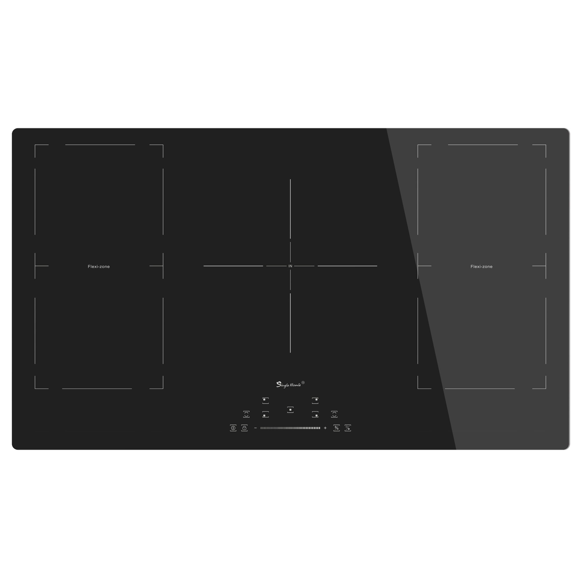 36 inch Induction Cooktop 5 Burners, 220240V Builtin Electric Cooker with Double Flexi Zone
