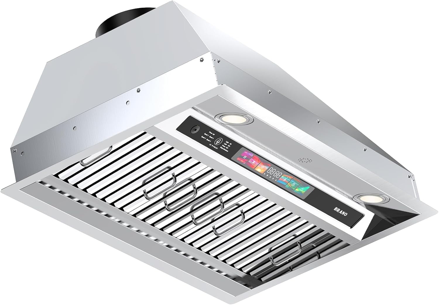 BRANO 36" Stainless Steel Convertible Insert Range Hood with LED Lights