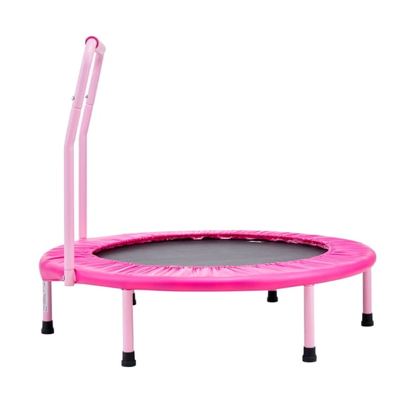 36 Inch Kids Trampoline for Indoor Outdoor Fun, Foldable Mini Trampoline with Handle, Perfect Gift for Toddlers 3 Years and Up, Pink