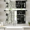 thumbnail image 1 of 36 Inch Kitchen Curtains Black Gray Farmhouse Rustic Window Curtains and Valances Set of 3, Vintage Knife Spoon Country Wooden Wood Short Tier Curtain, Vintage Small Kitchen Decor, 1 of 5