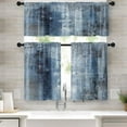 thumbnail image 1 of 36 Inch Kitchen Curtains Blue and Grey Abstract Art Window Curtains and Valances Set of 3, Modern Art Background Short Tier Curtain for Kitchen,Vintage Small Kitchen Decor, 1 of 6
