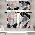 thumbnail image 1 of 36 Inch Kitchen Curtains Pink and Black Marble Geometric Abstract Art Window Curtains and Valances Set of 3,Colorful Diamond Pattern Short Tier Curtain Vintage Small Kitchen Decor, 1 of 6