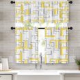 thumbnail image 1 of 36 Inch Kitchen Curtains Yellow and Grey Geometric Abstract Art Window Curtains and Valances Set of 3, White Modern Art Background Short Tier Curtain for Kitchen,Vintage Small Kitchen Decor, 1 of 6