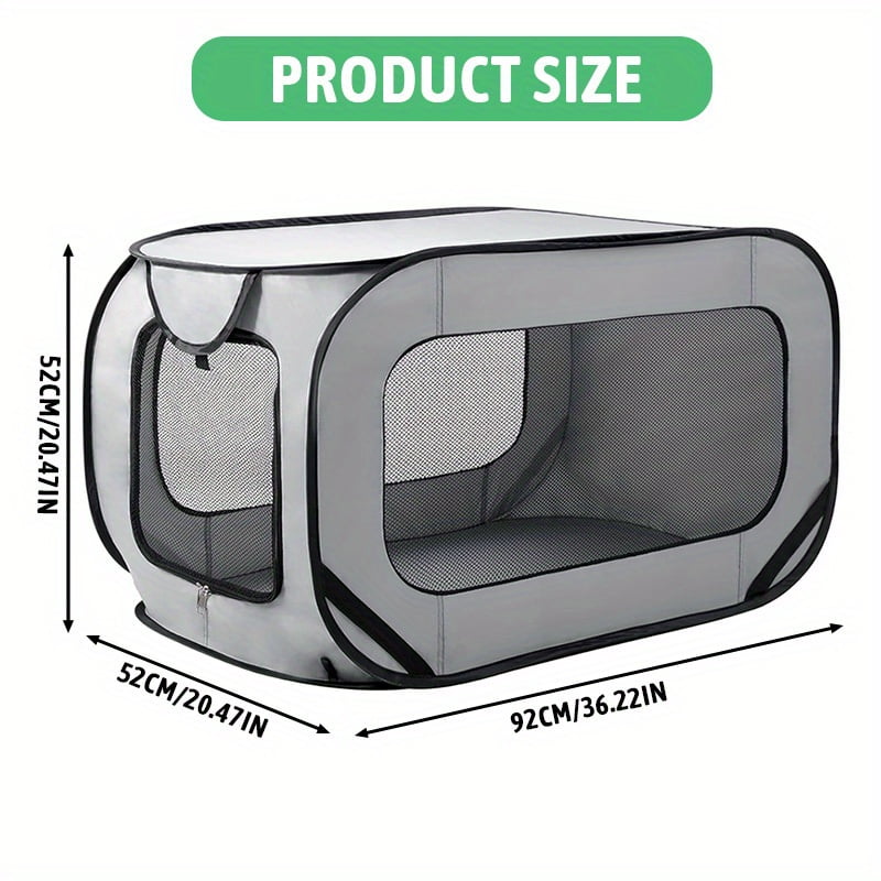 Image showcasing 36-Inch Large Dog Crate - Pet Bed, Foldable Pop-Up Design with Zipper ...