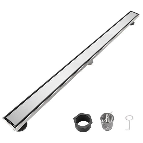 36 Inch Shower Insert 36 Inch Linear Shower Drain Brushed Nickel 2-in-1 Flat & Tile Insert ...