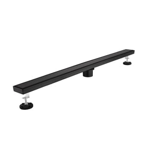 36 Inch Linear Shower Drain with Hair Strainer and Leveling Feet, Stainless Steel Tile Insert for Bathroom Renovation