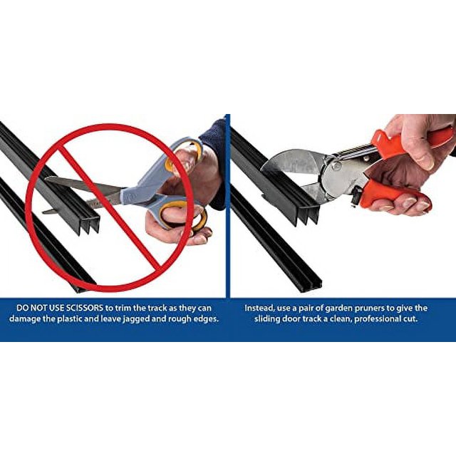 36 Inch Long White Plastic Sliding Door Track Set for 1/2" Thick Panels