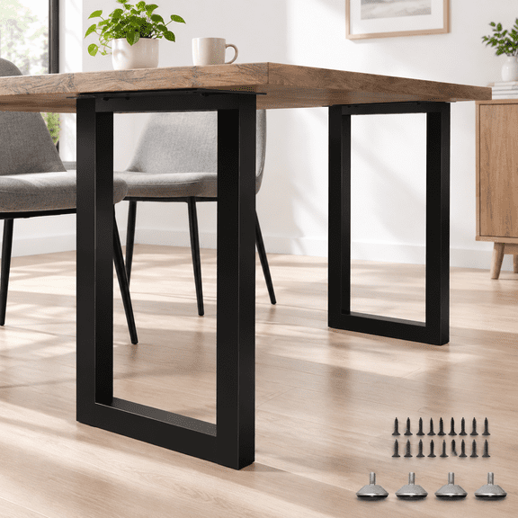36 Inch Metal Bar Table Heavy Duty Desk Dinning With Adjustment Feet Pads Diyniture Feets Set Of 2 Black