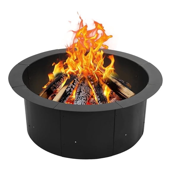 36 Inch Metal Ring; Large Portable Outdoor Firepit for Backyard, Camping, Patio, Wood Burning
