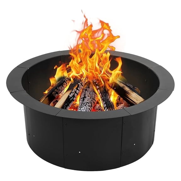 36 Inch Metal Ring; Large Portable Outdoor Firepit for Backyard, Camping, Patio, Wood Burning