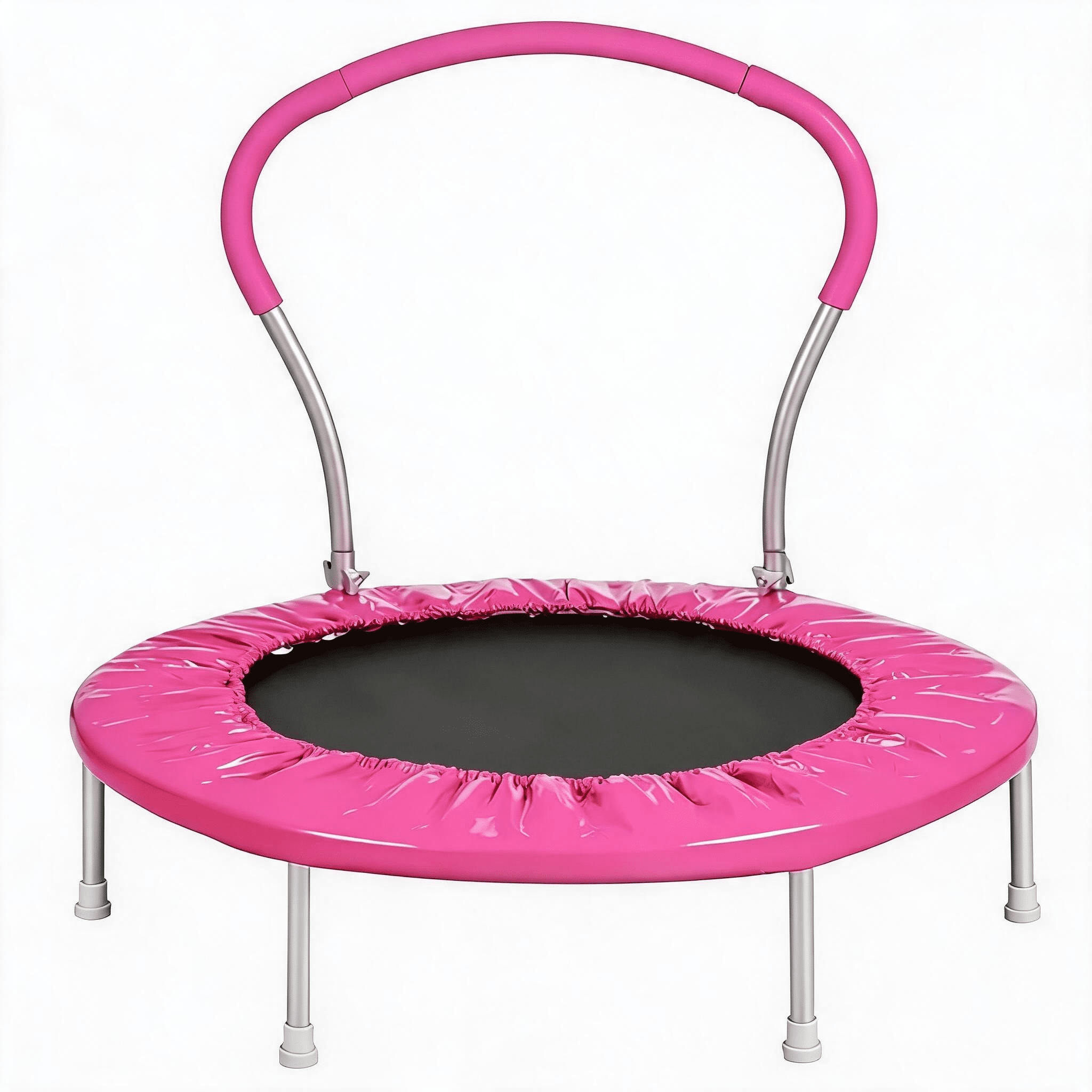 36 Inch Mini Trampoline with Handle, Metal Frame Kids Trampoline with Foam Padding, 6-Leg Stable Structure, 220 lbs Weight Capacity for Indoor Outdoor Use