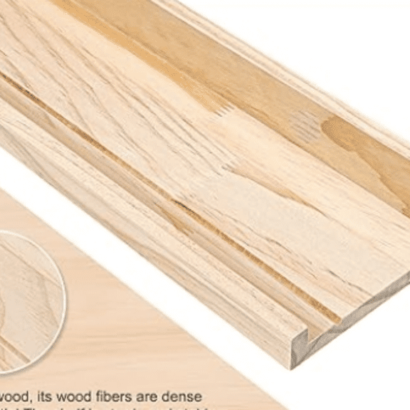 36 Inch Natural Wood Floating Shelves, Wide Picture Ledge Shelf Wall Mounted for Picture Frames 5.1 Inch Wide Drative Ledge Set of 2 with Front Lip for Bedroom Living Room Bathroom Kitchen Nursery
