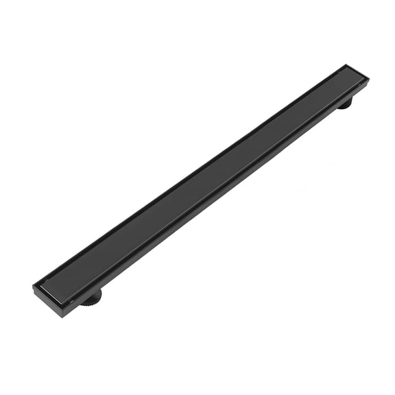 36 Inch Offset Linear Shower Drain with Reversible Flat & Tile Insert Cover, 304 Stainless Steel Shower Floor Drain with Hair Strainer and Leveling Feet