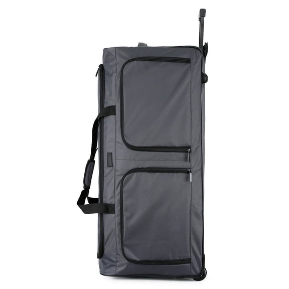36-Inch 150L Rolling Duffel Bag with Wheels & Telescopic Handle, Packable Softside Travel Luggage, Grey