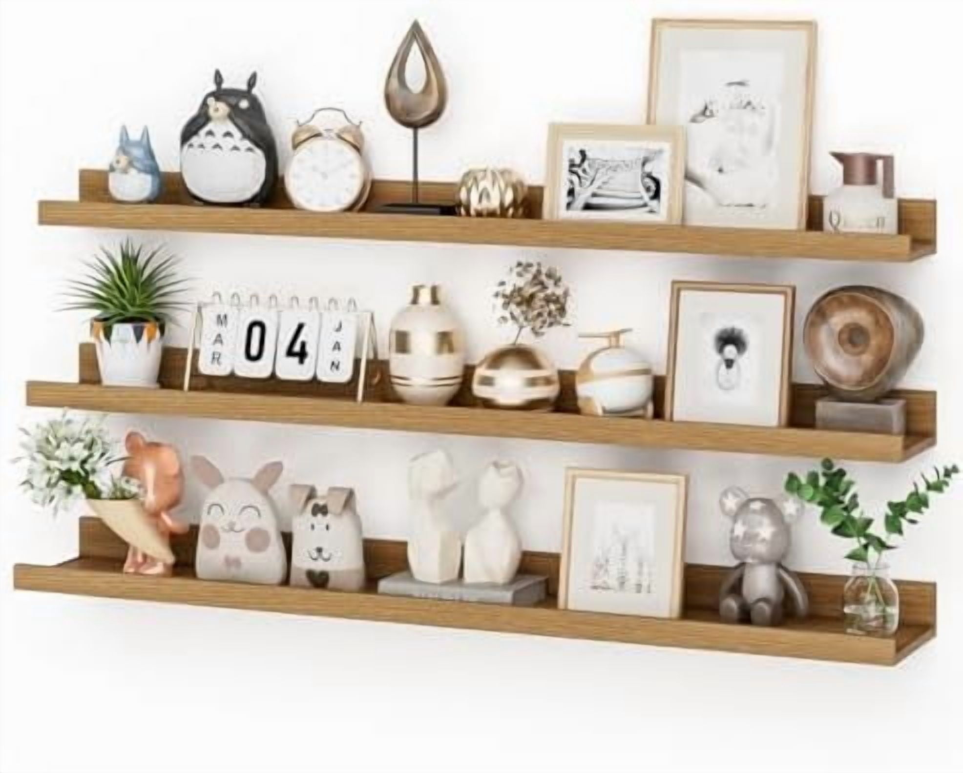 36 Inch Picture Ledge Shelf with Lip,Floating Shelves for Wall Set of 3 ...