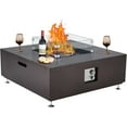 thumbnail image 1 of 36 Inch Propane Fire Pit Table, Outdoor Gas Fire Pit for Patio with 50,000 BTU, Large Rectangular Fire Table Coffee Dining Bar Table, Firepit for Outside Deck Backyard,Bronze, 1 of 9