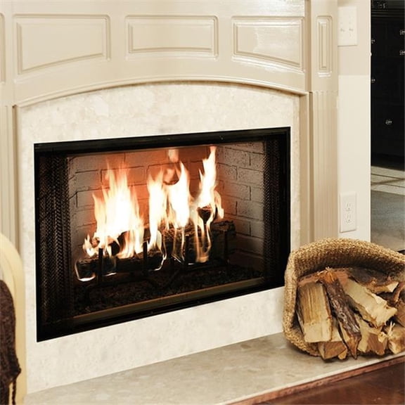 36-Inch Radiant Wood Burning Fireplace Kit - Black - 36 in. - Elegant Design