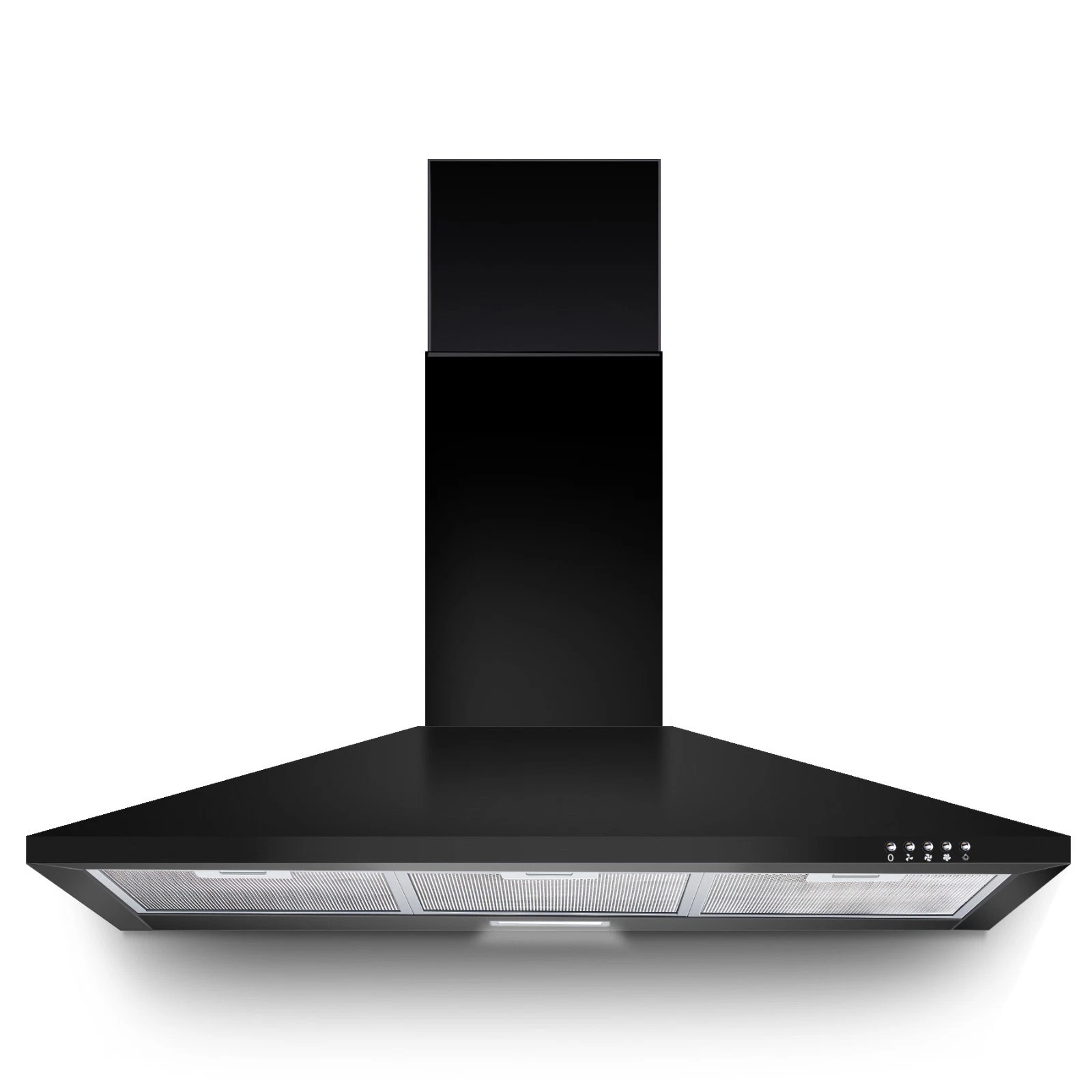 36 Inch Range Hood 450CFM Wall Mount Stainless Steel Kitchen Vent Hood 3-Speed Exhaust Fan Ducted/Ductless Convertible, Chimney-Style Stove Hood, LED Light & Push Button Control