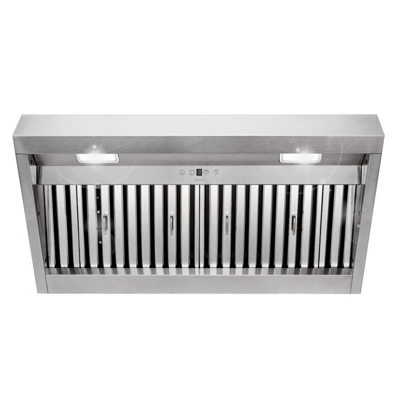 Akicon 36 Inch Range Hood Insert, Stainless Steel 6" Ducted Insert/Built-in Kitchen Vent Hood with 600 CFM Suction, Dimmable LED Lights and Dishwasher Safe Filters, 3 Speed, Warm White