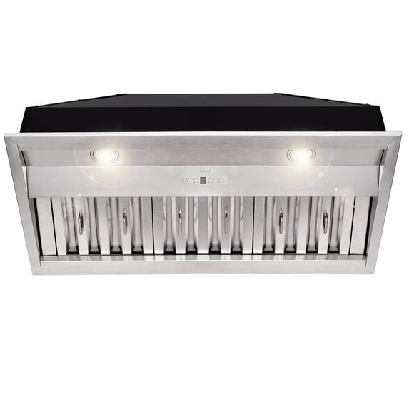 Akicon 36 Inch Stainless Steel Range Hood Insert, 600 CFM Ducted Built-in Vent Hood, Ultra Quiet, Dimmable Cool & Warm Dual LED Lights, Dishwasher Safe Filters