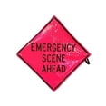 thumbnail image 1 of 36 Inch Reflective Pink Roll-Up Sign - Emergency Scene Ahead, 1 of 3