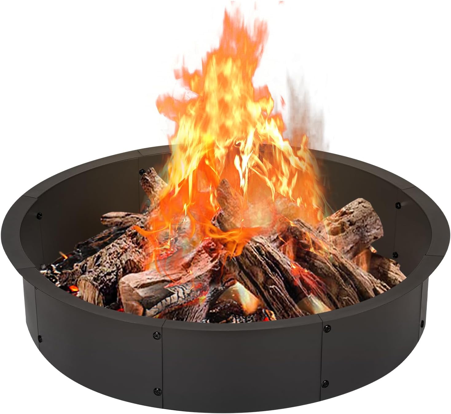 36 Inch Round Fire Pit Ring Insert for Outside Wood Burning, 39 Inch Outer  Large Solid Steel Firepit Liner for Above or In-Ground Outdoor DIY Camping  Garden Patio Backyard - Walmart.com, image size:1468x1348