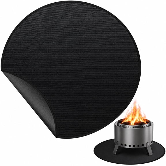 36 Inch Round Fireproof Mat, Heat Resistant Glass Fiber Pad, Portable Grill & Stove Protective Mat for Outdoor Camping, Multi-Purpose Floor Protector