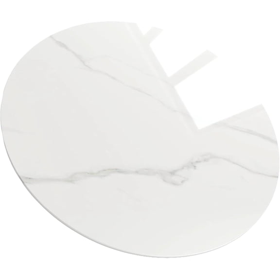 36 Inch Round Tempered Glass Table Top, 8MM Pencil Polished Edge Cover Marble Desktop, Scratch Resistant & Safety DIY Replacement Glass Designed White