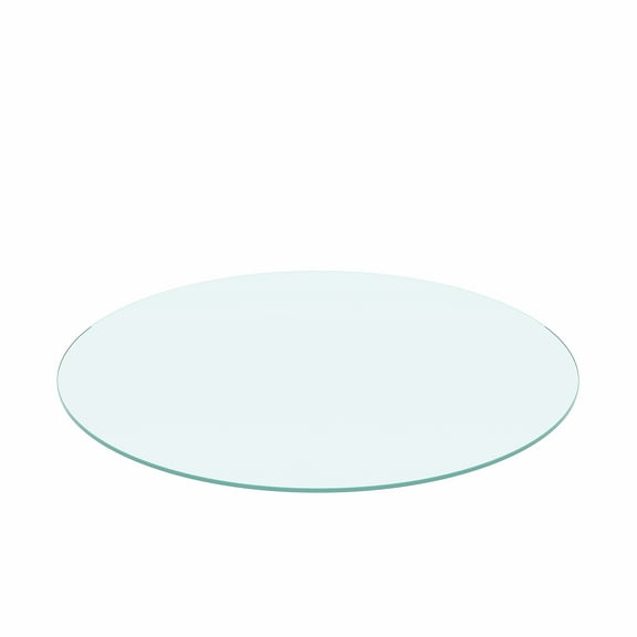 36" Inch Round Tempered Glass Table Top Clear Glass 1/4" Inch Thick Flat Polished Edge