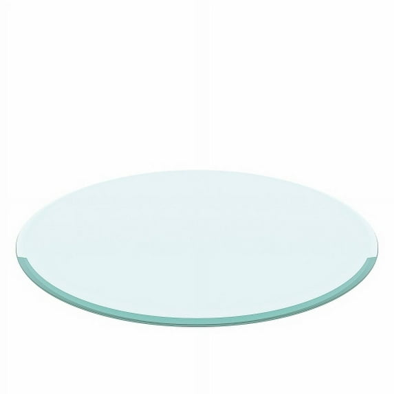36" Inch Round Tempered Glass Table Top Clear Glass 2/5" Inch Thick Beveled Polished Edge (Old Sku:W126560361)