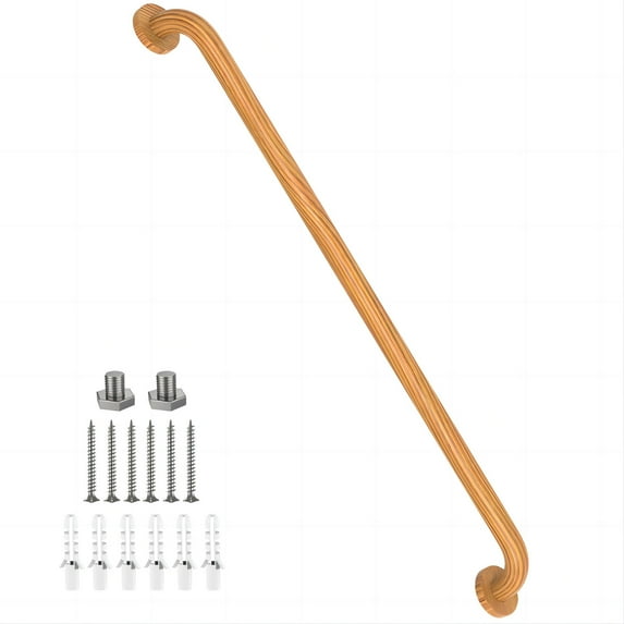 36 Inch Shower Grab Bar Wood Grain, ZUEXT Stainless Steel Bathroom Grab Bar, Bathroom Balance Bar,Safety Hand Rail Support Handicap Elderly Injury Senior Assist Bath Handle