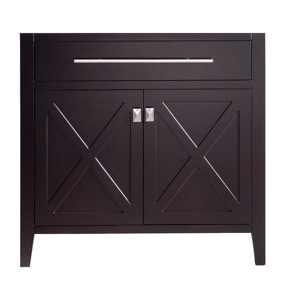 36 - Inch Single Sink Bathroom Vanity With White Carrera Counter - Laviva