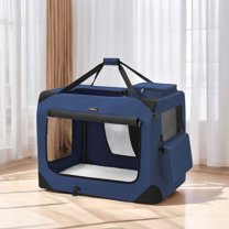 Image showcasing EliteField 3-Door Folding Soft Dog Crate with Carrying Bag and Fleece ...