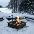 thumbnail image 1 of 36 Inch Square Bonfire Fire Pit for Outside, Steel Wood Burning Fireplace for Camping, Backyard, Patio Black, 1 of 11